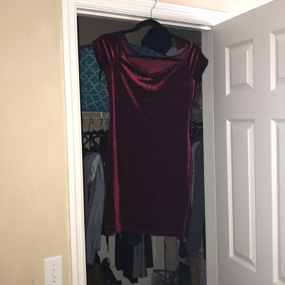 Velvet short Mini Red dress